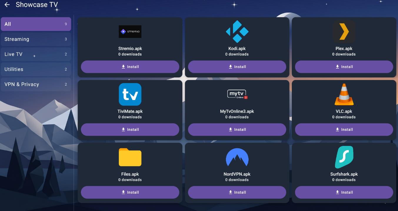 ATV Store 6-digit PIN entry screen on an Android TV device — the private door to a sideload catalog